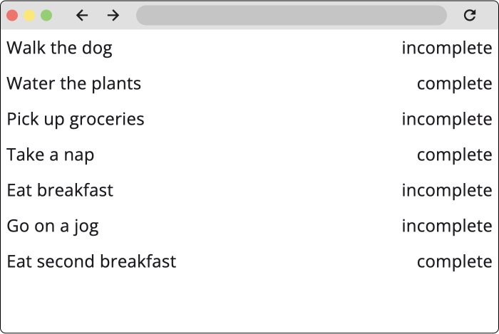 A screenshot of several widgets laid out vertically. They have expanded to take up all available space on the cross axis.