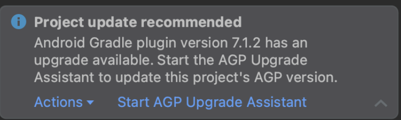 Dialog prompting you to upgrade Gradle