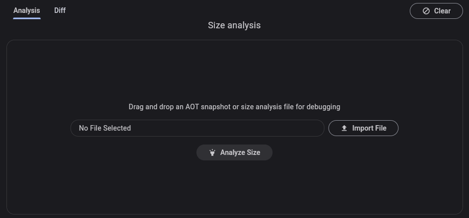 Screenshot of app size analysis loading screen